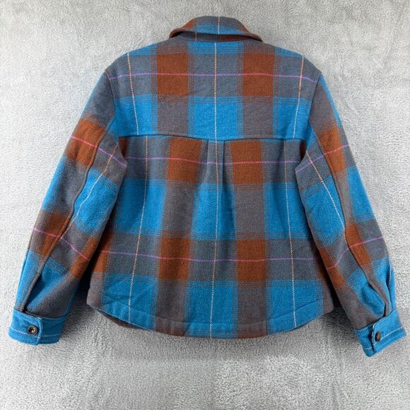 Sundance Jacket Womens S Plaid Blue Rolaine Quilted Lined Patch Pocket Button - Picture 8 of 16